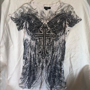 V neck affliction style shirt